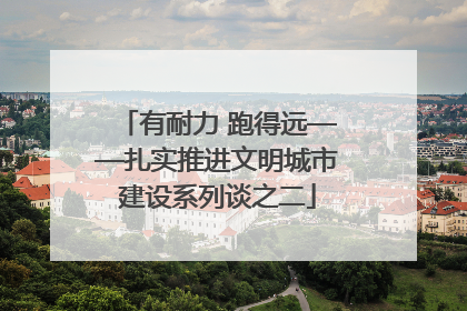 有耐力 跑得远——扎实推进文明城市建设系列谈之二