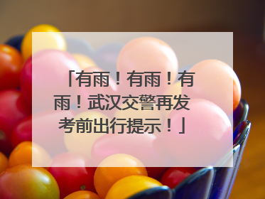 有雨！有雨！有雨！武汉交警再发考前出行提示！