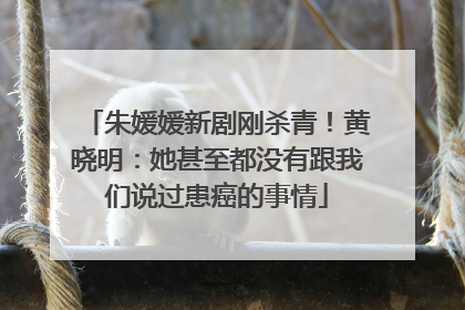 朱媛媛新剧刚杀青！黄晓明：她甚至都没有跟我们说过患癌的事情