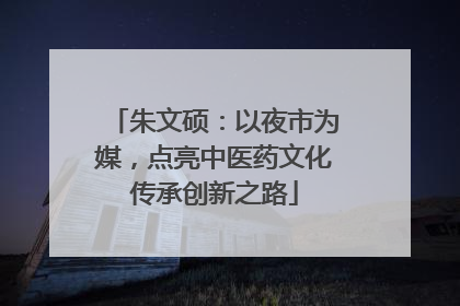 朱文硕：以夜市为媒，点亮中医药文化传承创新之路