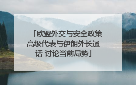 欧盟外交与安全政策高级代表与伊朗外长通话 讨论当前局势