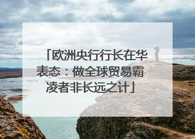 欧洲央行行长在华表态：做全球贸易霸凌者非长远之计