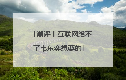 潮评丨互联网给不了韦东奕想要的