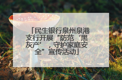 民生银行泉州泉港支行开展“防范‘黑灰产’，守护家庭安全”宣传活动