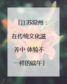 江苏常州：在传统文化滋养中 体验不一样的端午