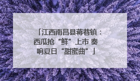 江西南昌县蒋巷镇：西瓜抢“鲜”上市 奏响夏日“甜蜜曲”
