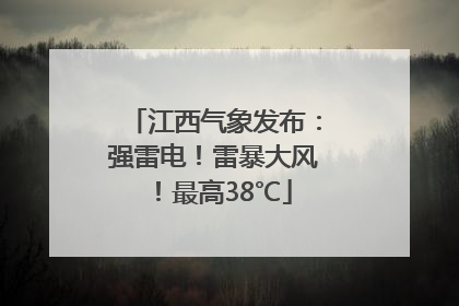 江西气象发布：强雷电！雷暴大风！最高38℃