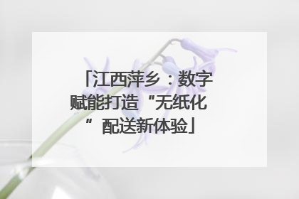 江西萍乡：数字赋能打造“无纸化”配送新体验