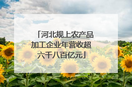 河北规上农产品加工企业年营收超六千八百亿元