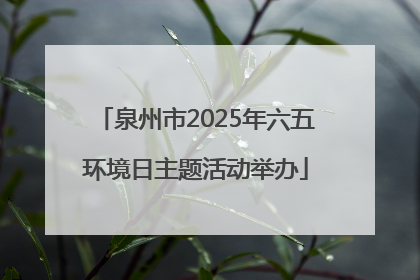 泉州市2025年六五环境日主题活动举办