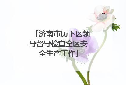 济南市历下区领导督导检查全区安全生产工作