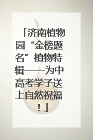 济南植物园“金榜题名”植物特辑——为中高考学子送上自然祝福！