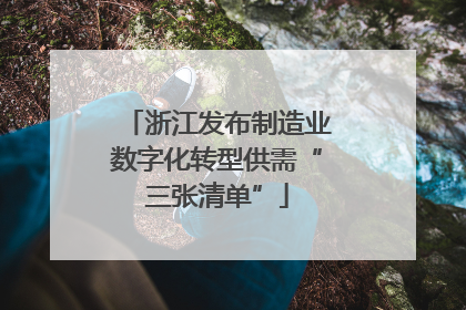 浙江发布制造业数字化转型供需“三张清单”