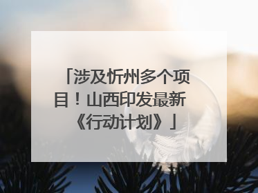 涉及忻州多个项目！山西印发最新《行动计划》