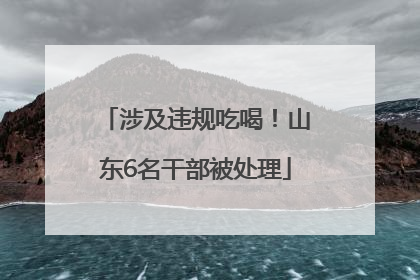 涉及违规吃喝！山东6名干部被处理