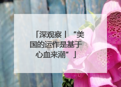 深观察丨“美国的运作是基于心血来潮”