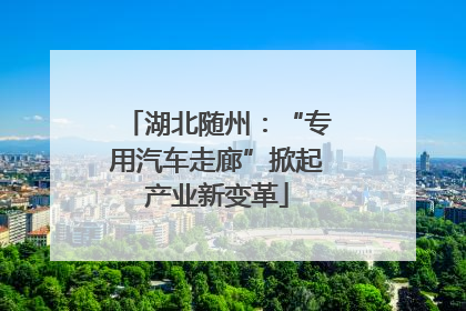 湖北随州：“专用汽车走廊”掀起产业新变革