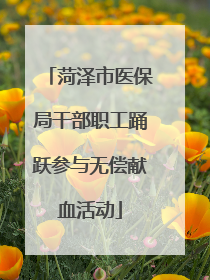 菏泽市医保局干部职工踊跃参与无偿献血活动