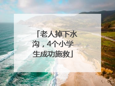 老人掉下水沟，4个小学生成功施救