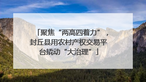 聚焦“两高四着力”,封丘县用农村产权交易平台撬动“大治理”