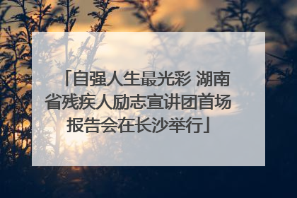 自强人生最光彩 湖南省残疾人励志宣讲团首场报告会在长沙举行