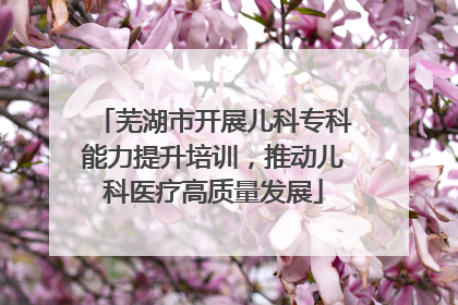 芜湖市开展儿科专科能力提升培训，推动儿科医疗高质量发展