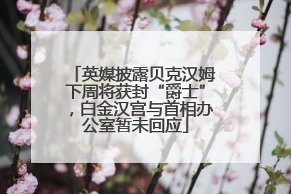 英媒披露贝克汉姆下周将获封“爵士”，白金汉宫与首相办公室暂未回应