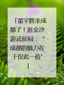 董宇辉来成都了！逛金沙游武侯祠：“成都的魅力在于仅此一份”