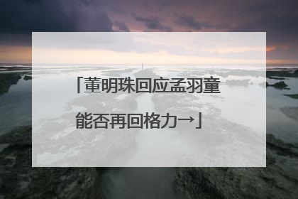 董明珠回应孟羽童能否再回格力→