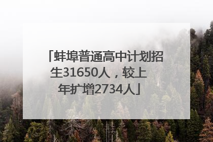 蚌埠普通高中计划招生31650人，较上年扩增2734人