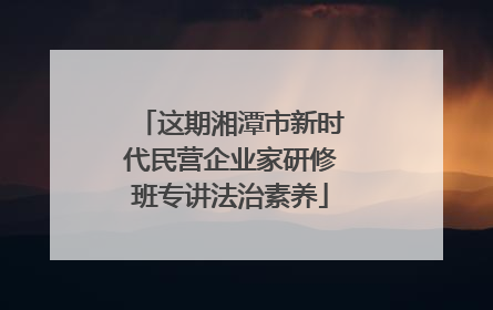 这期湘潭市新时代民营企业家研修班专讲法治素养