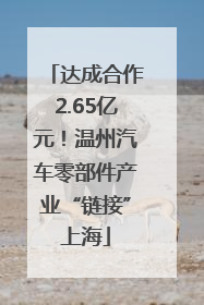 达成合作2.65亿元！温州汽车零部件产业“链接”上海