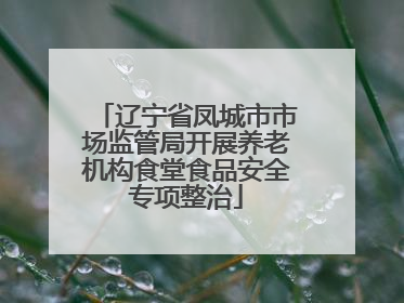 辽宁省凤城市市场监管局开展养老机构食堂食品安全专项整治