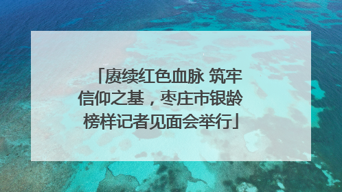 赓续红色血脉 筑牢信仰之基，枣庄市银龄榜样记者见面会举行