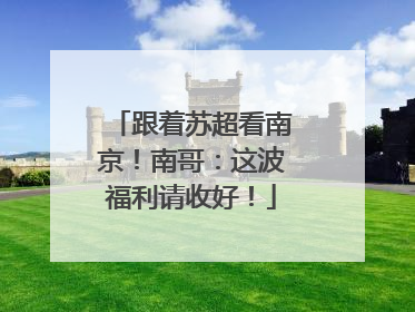 跟着苏超看南京！南哥：这波福利请收好！