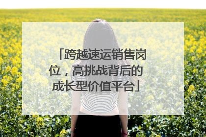 跨越速运销售岗位，高挑战背后的成长型价值平台