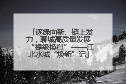 逐绿向新、链上发力，聊城高质量发展“提级换挡”——江北水城“焕新”记