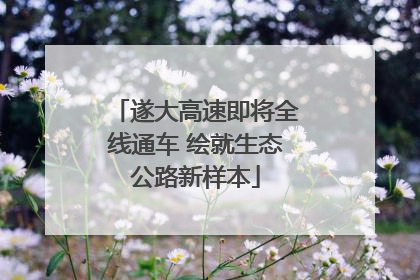 遂大高速即将全线通车 绘就生态公路新样本