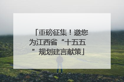 重磅征集！邀您为江西省“十五五”规划建言献策