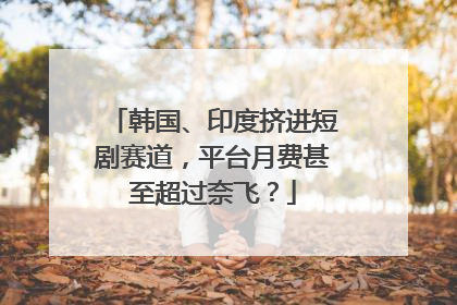 韩国、印度挤进短剧赛道，平台月费甚至超过奈飞？