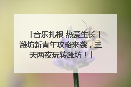音乐扎根 热爱生长丨潍坊新青年攻略来袭，三天两夜玩转潍坊！