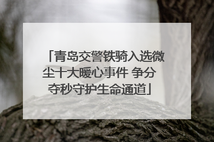 青岛交警铁骑入选微尘十大暖心事件 争分夺秒守护生命通道