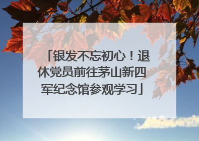 银发不忘初心！退休党员前往茅山新四军纪念馆参观学习