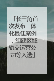 长三角首次发布一体化最佳案例，组建区域轨交运营公司等入选