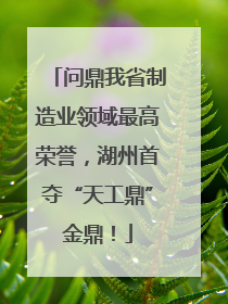 问鼎我省制造业领域最高荣誉，湖州首夺“天工鼎”金鼎！