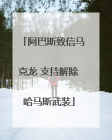 阿巴斯致信马克龙 支持解除哈马斯武装