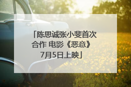 陈思诚张小斐首次合作 电影《恶意》7月5日上映