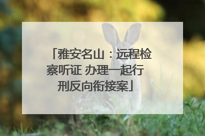 雅安名山：远程检察听证 办理一起行刑反向衔接案