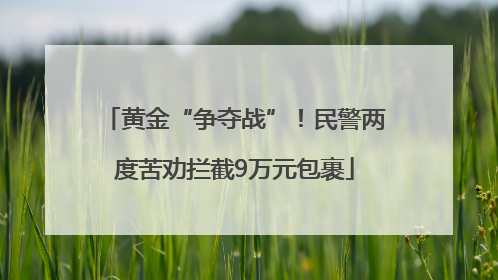 黄金“争夺战”！民警两度苦劝拦截9万元包裹