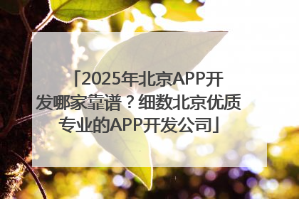 2025年北京APP开发哪家靠谱？细数北京优质专业的APP开发公司